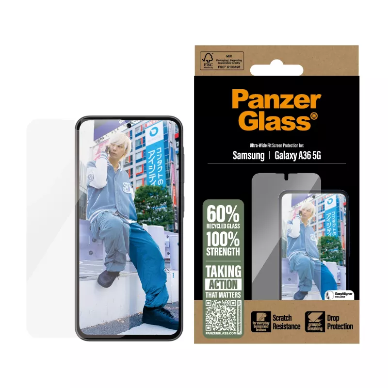 Película de proteção de ecrã PanzerGlass ® Samsung Galaxy A36 5G | Ultra-Wide Fit
