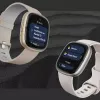 Smartwatch Fitbit Sense 2 ecrã tátil digital preto