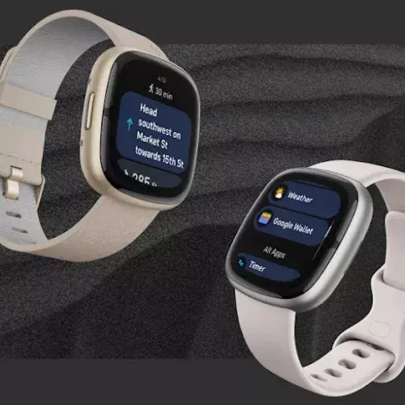Smartwatch Fitbit Sense 2 ecrã tátil digital preto