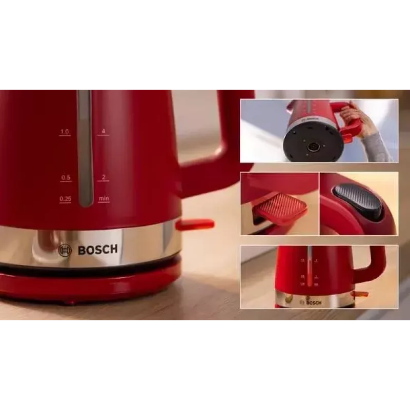 Chaleira elétrica Bosch TWK4M224 1,7 L 2400 W vermelho