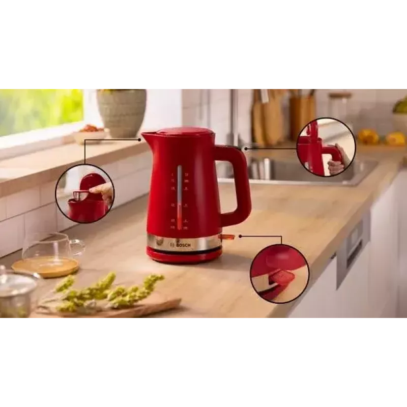 Chaleira elétrica Bosch TWK4M224 1,7 L 2400 W vermelho