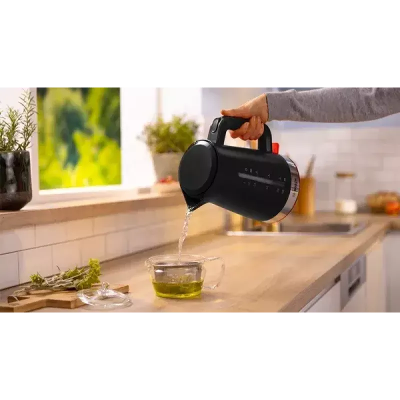 Chaleira Bosch TWK4M223 1,7 l, 2400 W, preto, sem fios, resistência oculta