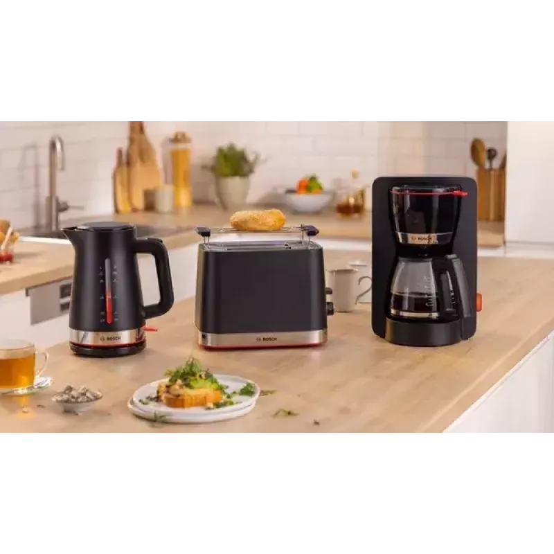 Chaleira Bosch TWK4M223 1,7 l, 2400 W, preto, sem fios, resistência oculta