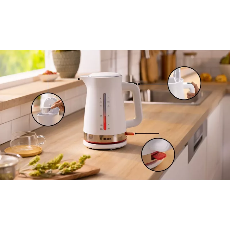 Chaleira elétrica Bosch TWK4M221 1,7 L 2400 W branco