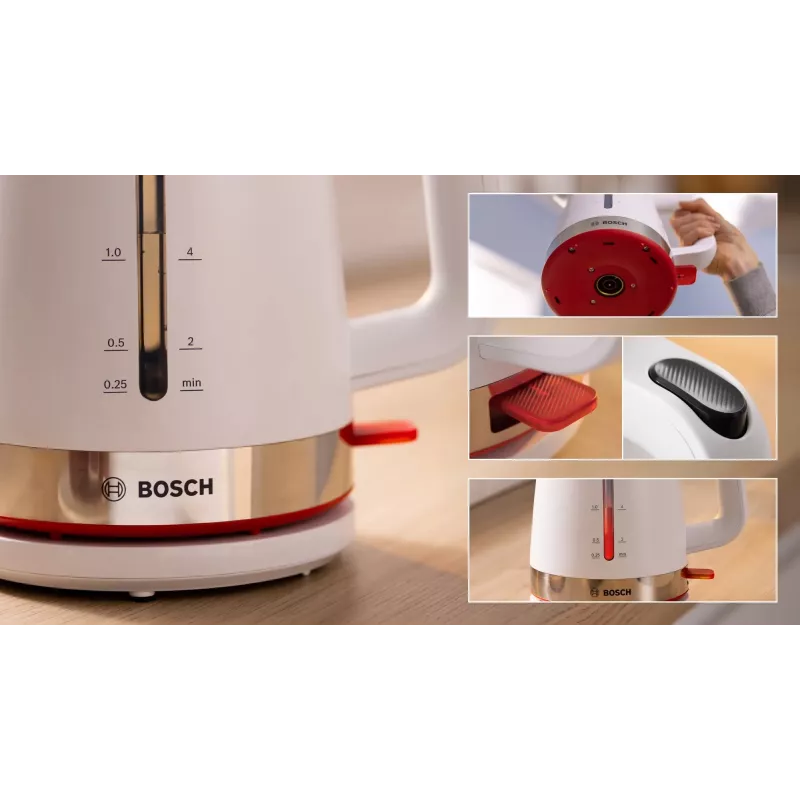 Chaleira elétrica Bosch TWK4M221 1,7 L 2400 W branco