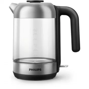 Philips 5000 series Series 5000 HD9339/80 chaleira de vidro, 1,7 L, 2200 W, vidro, aço inoxidável, indicador de nível de água, sem fios