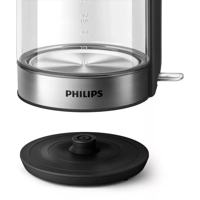Philips 5000 series Series 5000 HD9339/80 chaleira de vidro, 1,7 L, 2200 W, vidro, aço inoxidável, indicador de nível de água, sem fios