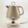 Ariete 2868 Vintage chaleira elétrica de design em aço inoxidável de 1 L para infusões, chá e bebidas de ervas, sistema de desligamento automático, pega ergonómica, 1 litro, 1600 W, bege claro