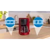 Máquina de café de filtro Bosch TKA3M134 — depósito de água de 1,4 l, capacidade para 15 chávenas, vermelha