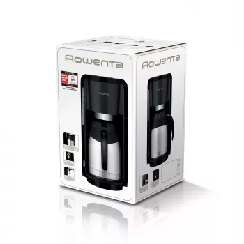 Máquina de café Rowenta 1,25 L Milano prateada e preta CT3818