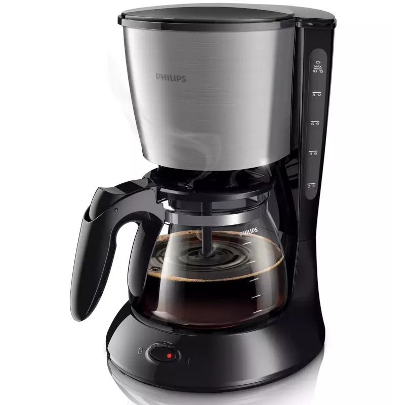 Philips Daily Collection HD7462/20 máquina de café, 15 chávenas, jarro de vidro, preta/metal
