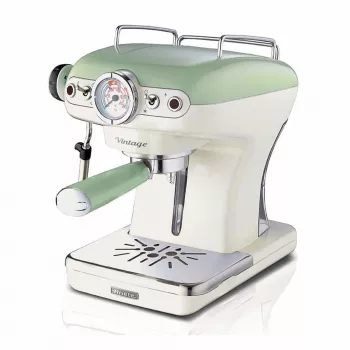 Máquina de café expresso Ariete 1389 Vintage - máquina de café expresso para café moído ou cápsulas ESE, em cor verde pastel