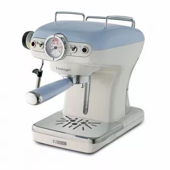 Máquina de café expresso Ariete 1389 Vintage - máquina de café expresso para café em pó ou cápsulas ESE, em azul pastel