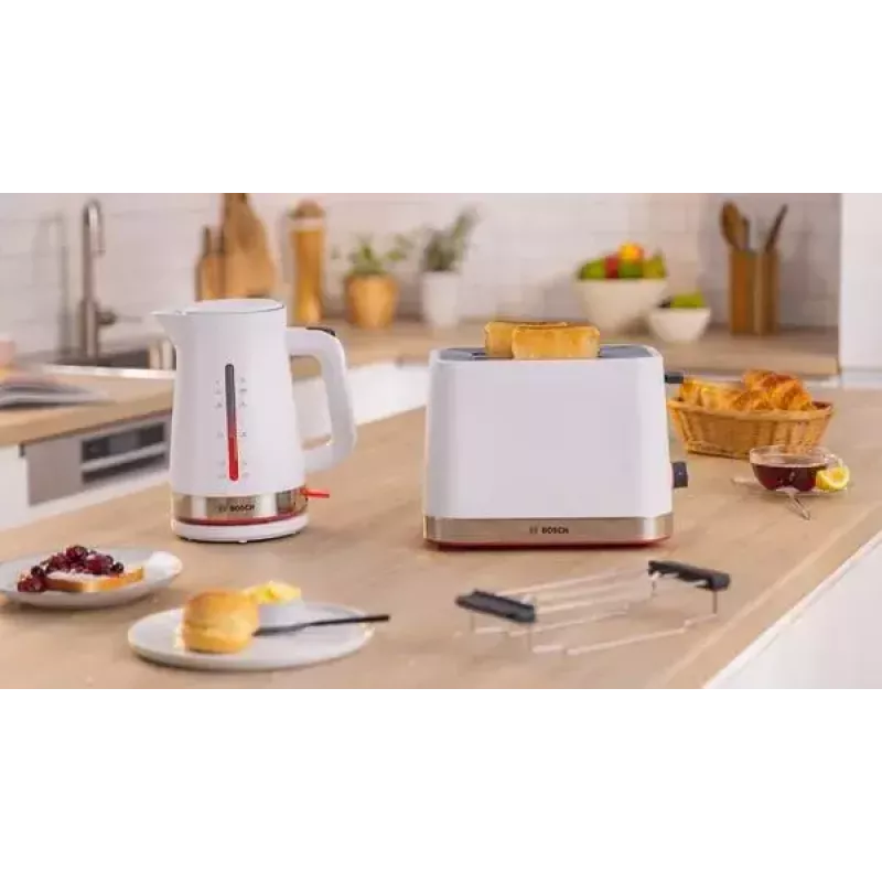 Torradeira Bosch TAT4M221 2 fatias 950 W branca em aço inoxidável