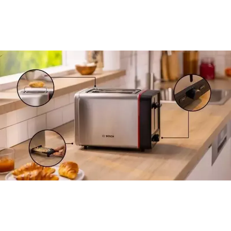 Torradeira Bosch TAT6M420 2 fatias 970 W em aço inoxidável