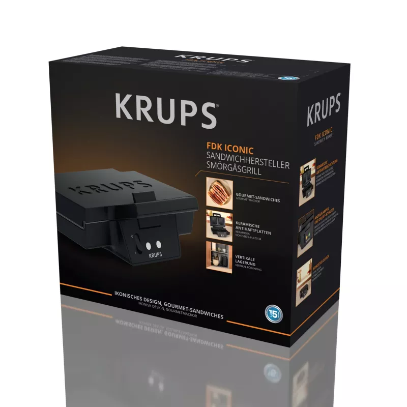 Sanduicheira Krups FDK Iconic FDK462 850 W preta