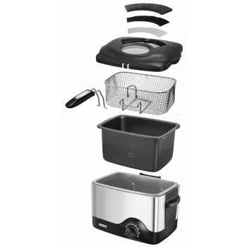 Fritadeira Unold 58615 Aparelho independente 1200 W Fritadeira Preto, Aço inoxidável
