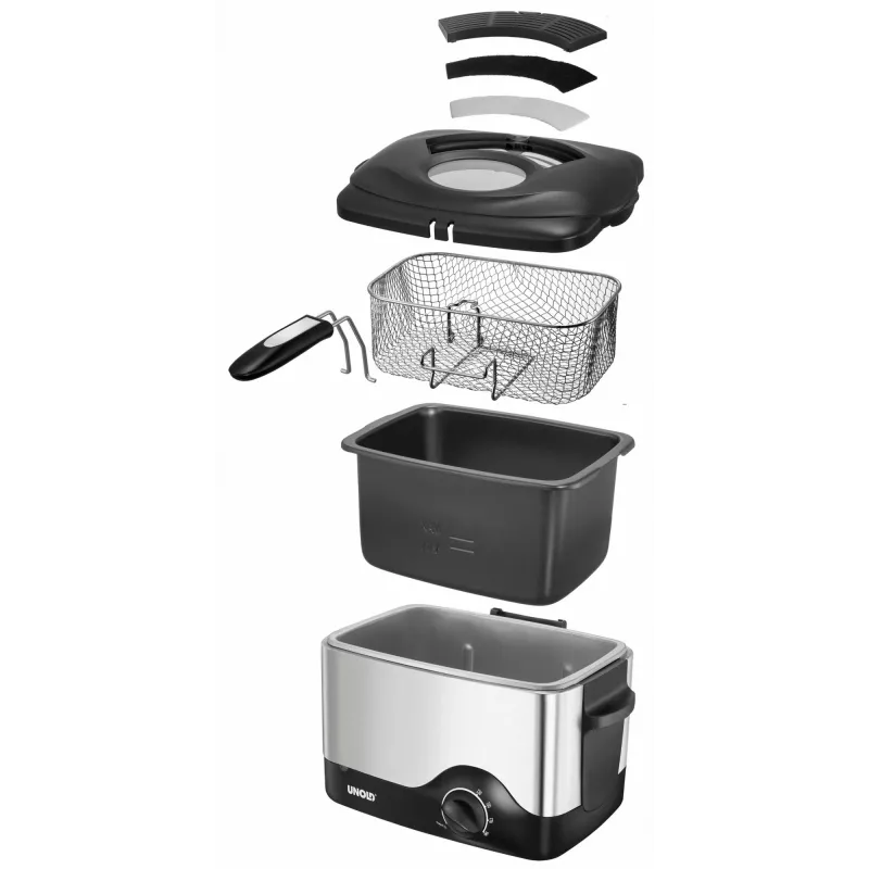 Fritadeira Unold 58615 Aparelho independente 1200 W Fritadeira Preto, Aço inoxidável