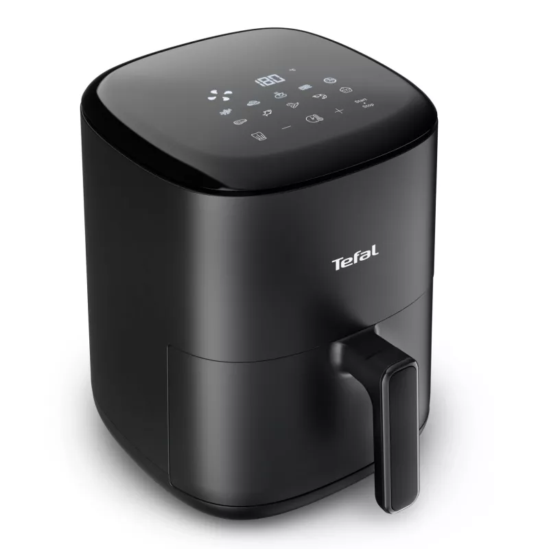 Fritadeira de ar quente Tefal Easy Fry EY145810 — capacidade de 3 L, 1300 W, controlo tátil, ecrã LCD, preto