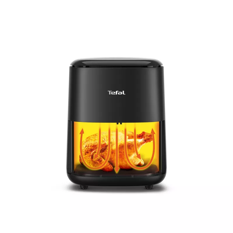 Fritadeira de ar quente Tefal Easy Fry EY145810 — capacidade de 3 L, 1300 W, controlo tátil, ecrã LCD, preto