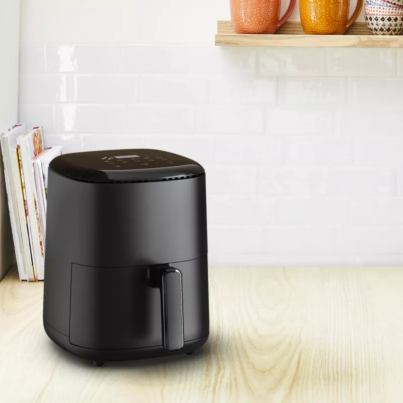 Fritadeira de ar quente Tefal Easy Fry EY145810 — capacidade de 3 L, 1300 W, controlo tátil, ecrã LCD, preto