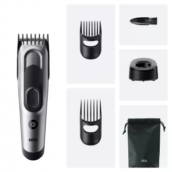 Aparador de cabelo/máquina de cortar Braun HC7590 Preto, Prateado 17 Níquel-hidreto metálico (NiMH)