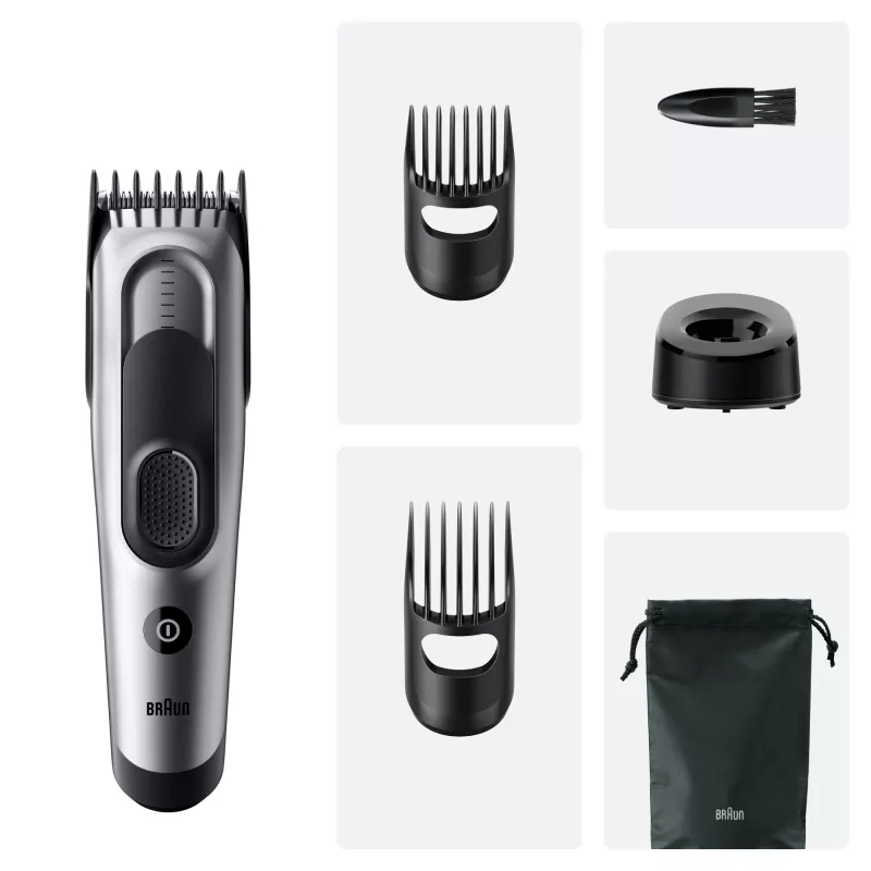 Aparador de cabelo/máquina de cortar Braun HC7590 Preto, Prateado 17 Níquel-hidreto metálico (NiMH)