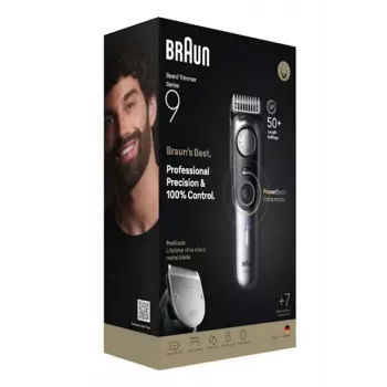 Aparador de barba Braun BeardTrimmer 9 BT9520 Bateria 52 2 cm Molhado e seco Preto, Cinzento