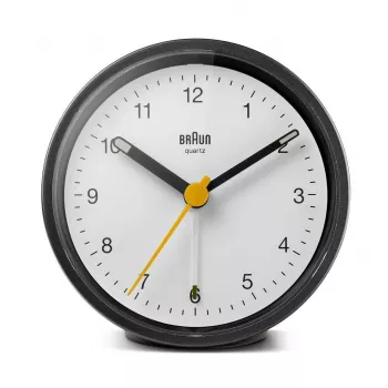 Despertador de quartzo Braun BC12BW preto, branco