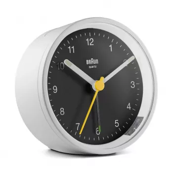 Despertador de quartzo Braun BC12WB preto, branco