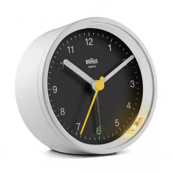 Despertador de quartzo Braun BC12WB preto, branco