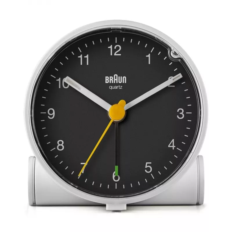 Despertador de quartzo Braun BC01WB preto, branco