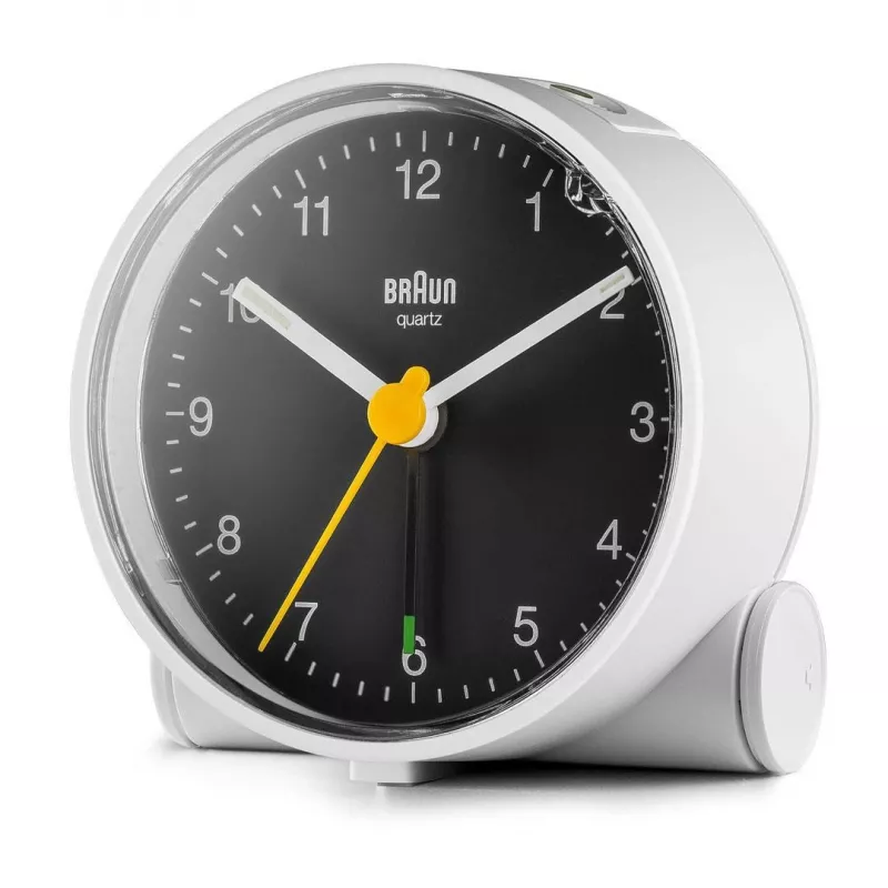 Despertador de quartzo Braun BC01WB preto, branco