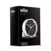 Despertador de quartzo Braun BC01WB preto, branco