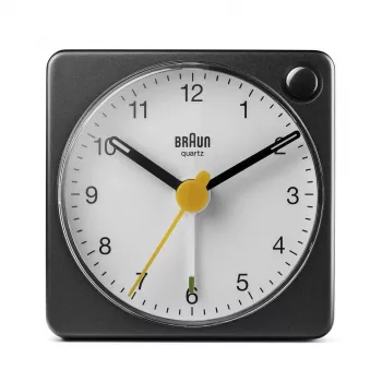 Despertador de quartzo Braun BC02XBW preto, branco