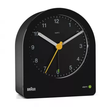 Despertador de quartzo Braun BC22 preto, amarelo
