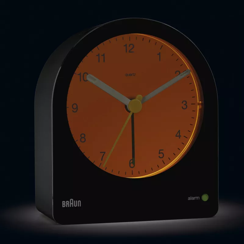 Despertador de quartzo Braun BC22 preto, amarelo