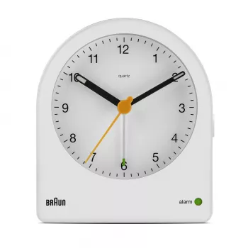 Despertador de quartzo Braun BC22 branco, amarelo