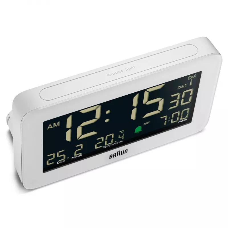 Despertador digital Braun BC10 branco LCD retroiluminação