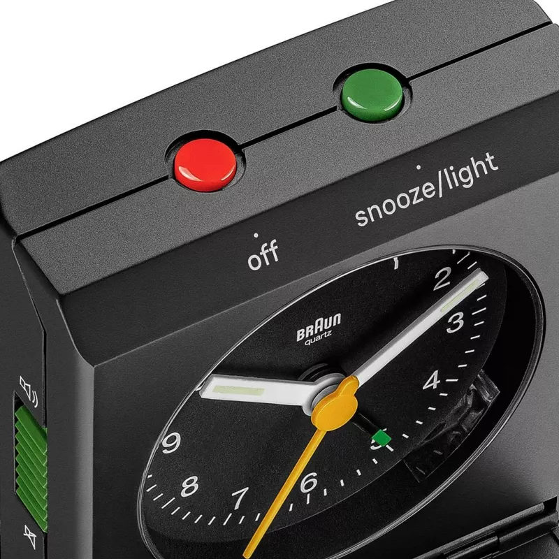 Despertador BRAUN BC 05 B quartzo dobrável preto — despertador de viagem compacto