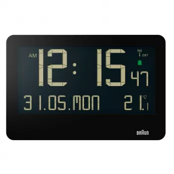 Relógio de parede/mesa Braun BC14B-DCF despertador radiocontrolado retangular preto