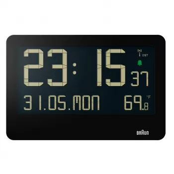 Relógio de parede/mesa Braun BC14B-DCF despertador radiocontrolado retangular preto