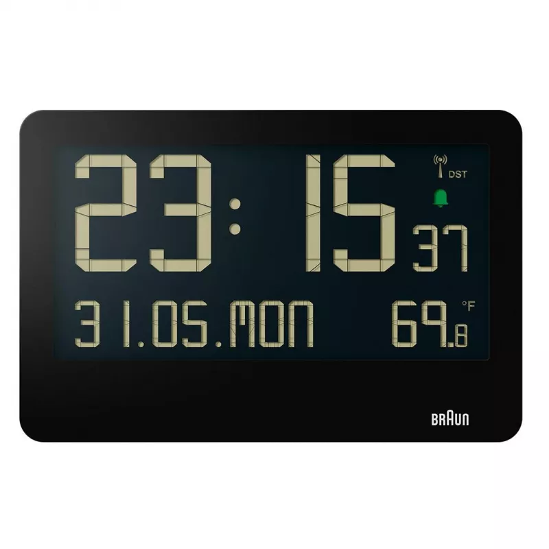 Relógio de parede/mesa Braun BC14B-DCF despertador radiocontrolado retangular preto