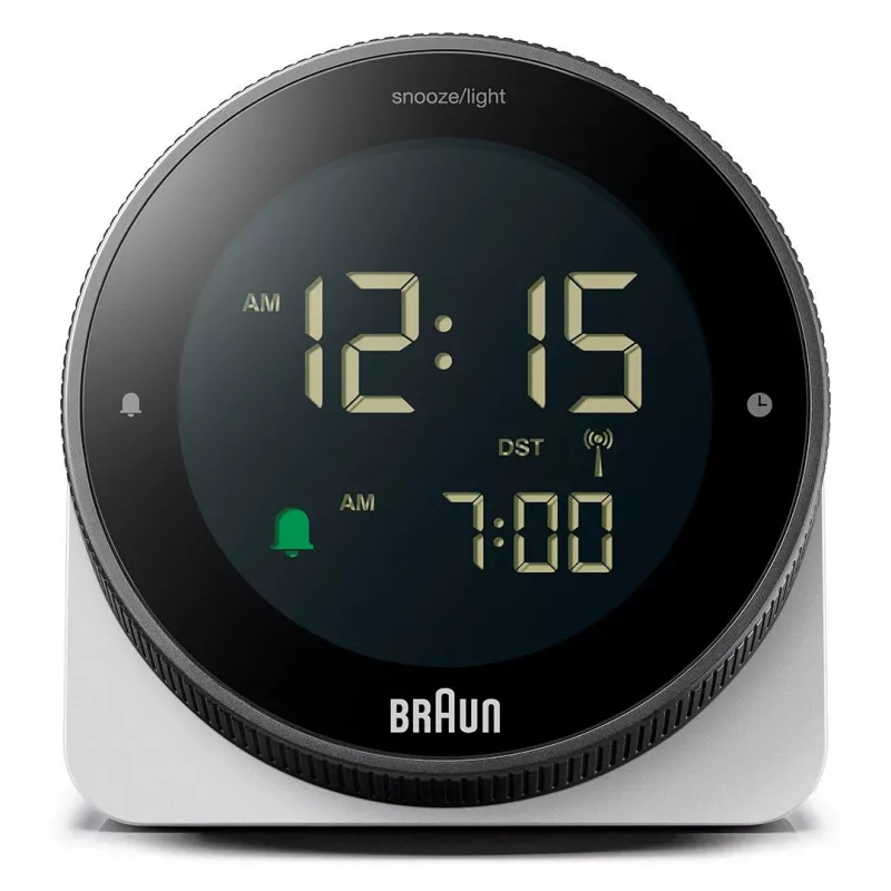 Relógio de parede/mesa Braun BC24W-DCF despertador radiocontrolado retangular preto, branco