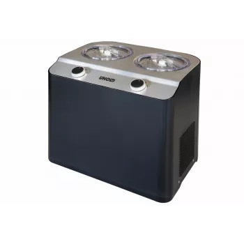 Máquina de gelados com compressor Unold Doppio 2,4 l 250 W preto, aço acetinado