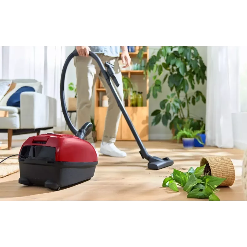 Aspirador de pó Bosch Serie 4 BGD38RD1H, 600 W, 4 L com saco, limpeza a seco, vermelho