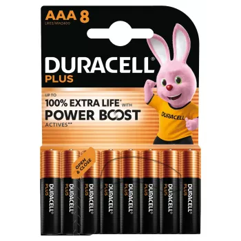 Pilha descartável Duracell Plus AAA alcalina