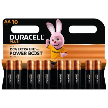 Pilha descartável Duracell Plus AA alcalina