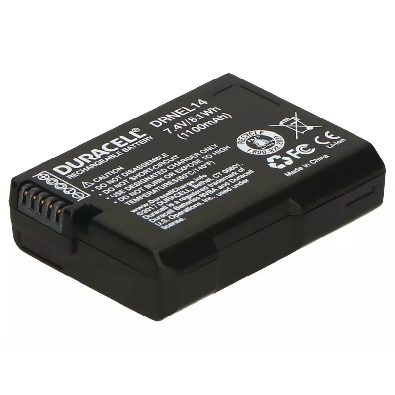 Bateria de câmara Duracell - substitui bateria Nikon EN-EL14, 1100 mAh, 7,4 V, iões de lítio (Li-Ion)