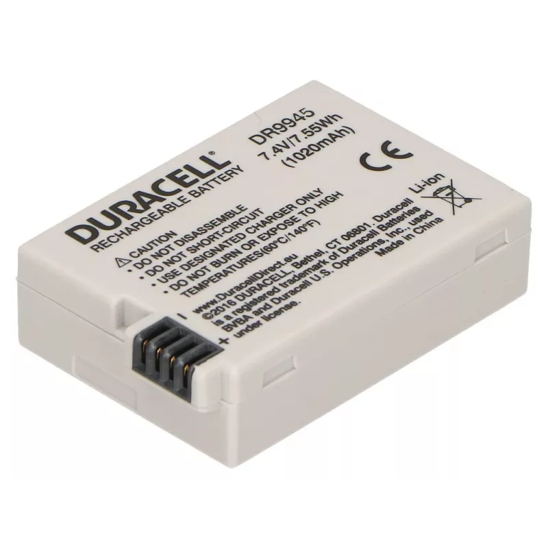 Bateria de câmara Duracell – substitui bateria Canon LP-E8, 1020 mAh, 7,4 V, iões de lítio (Li-Ion)